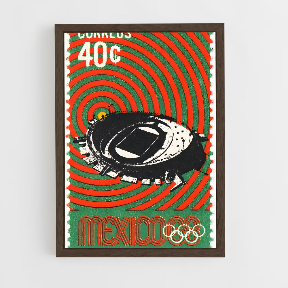 Poster Mexico Urbain 1968 Ligne épurée – affiche Jeux Olympiques (vue 5)